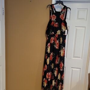 Pewmier Amour Black Multi Color Sleeveless Maxi Sundress for All Occasion